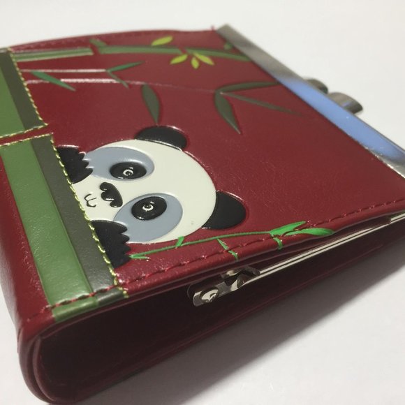 Panda Coin Purse - Cute Red Vintage-Style Wallet - Picture 2 of 6
